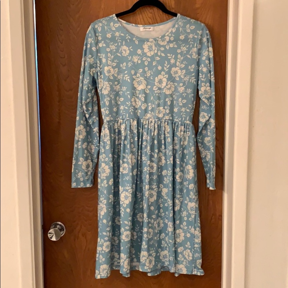 Pale blue floral dress